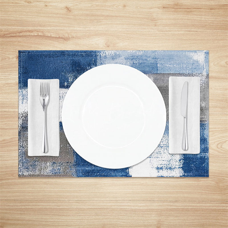 Lofaris Vintage Blue White Grey Mixed Set Of 4 Placemats