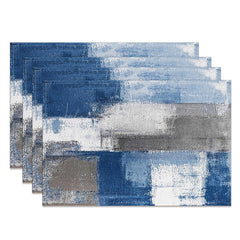 Lofaris Vintage Blue White Grey Mixed Set Of 4 Placemats