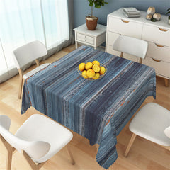 Lofaris Vintage Blue Wood Horizontal Stripes Tablecloth