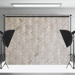 Lofaris Vintage Brown Bamboo Mat Wooden Photo Booth Backdrop