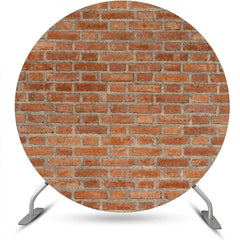 Lofaris Vintage Brown Brick Wall Round Backdrop For Party