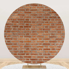 Lofaris Vintage Brown Brick Wall Round Backdrop For Party