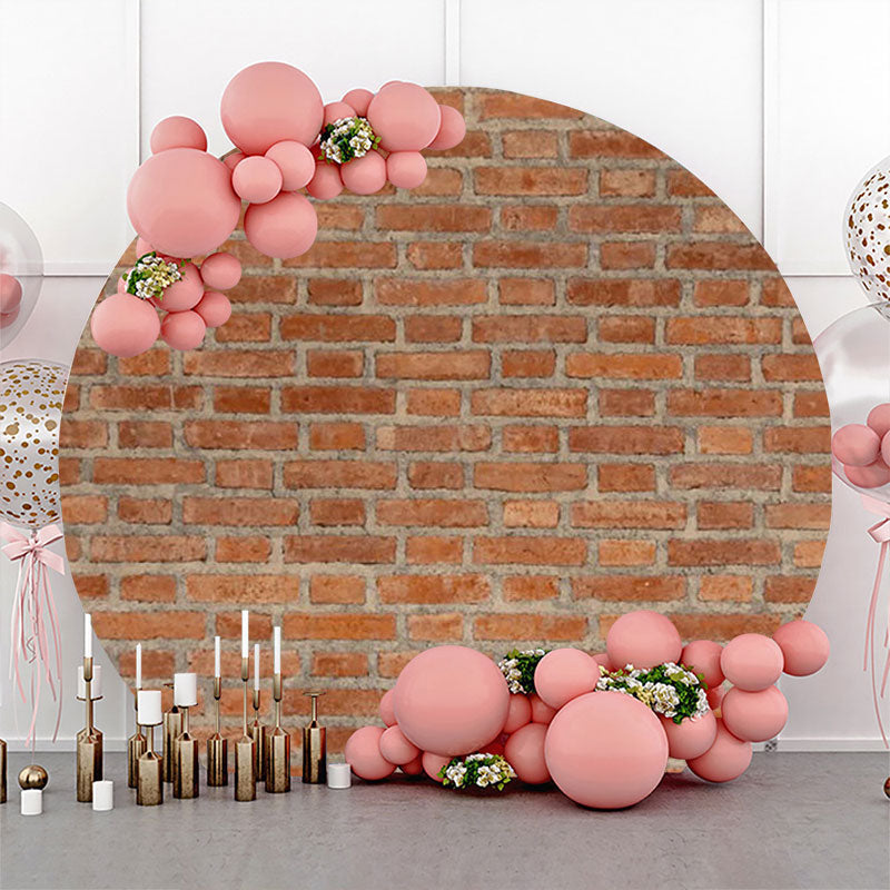 Lofaris Vintage Brown Brick Wall Round Backdrop For Party