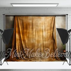 Lofaris Vintage Brown Curtain Grey Wall Photography Backdrop