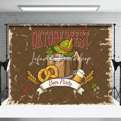 Lofaris Vintage Brown Hat Oktoberfest Beer Party Backdrop