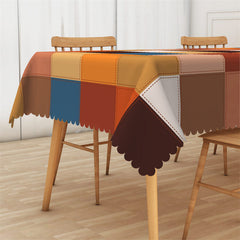 Lofaris Vintage Brown Plaid Kitchen Rectangle Tablecloth