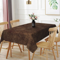 Lofaris Vintage Brown Rectangle Stain Resist Tablecloth