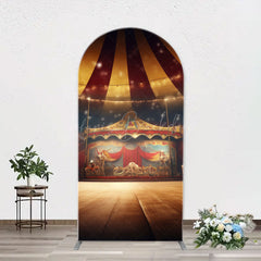 Lofaris Vintage Circus Tent Stage Arch Birthday Backdrop