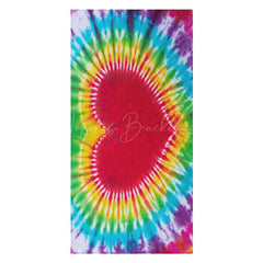 Lofaris Vintage Colorful Heart Tie Dye Pattern Beach Towel