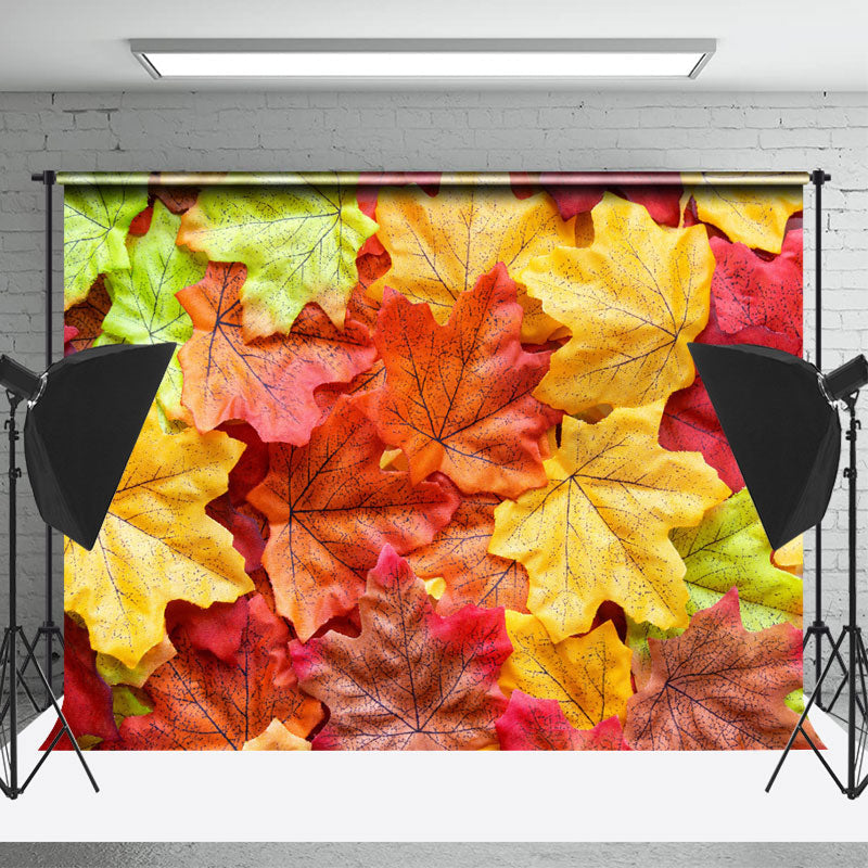 Lofaris Vintage Colorful Maple Leaf Autumn Photo Backdrop