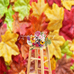 Lofaris Vintage Colorful Maple Leaf Autumn Photo Backdrop