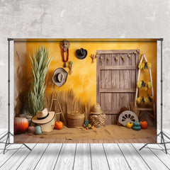 Lofaris Vintage Cowboy Wood Door Photography Backdrop