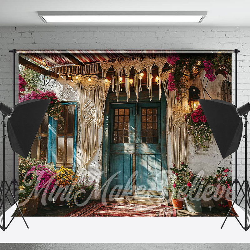 Lofaris Vintage Door And Window Boho Yard Spring Backdrop