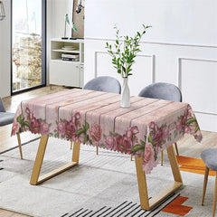 Lofaris Vintage Dust Pink Wood Rectangle Tablecloth for Bistro