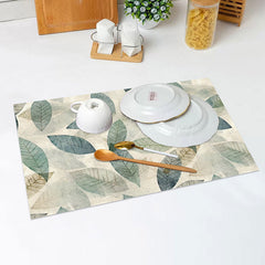 Lofaris Vintage Faded Plant Leaves Dining Set Of 4 Placemats