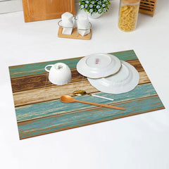 Lofaris Vintage Faded Wooden Wall Texture Set Of 4 Placemats