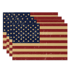 Lofaris Vintage Flag Independence Day Set Of 4 Placemats