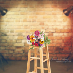 Lofaris Vintage Floor Red Brick Wall Photo Booth Backdrop