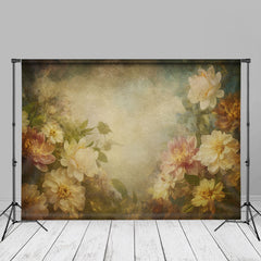 Lofaris Vintage Floral Abstract Beige Maternity Photo Backdrop