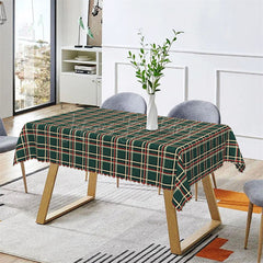 Lofaris Vintage Green Line Plaid Christmas Dining Tablecloth