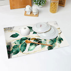 Lofaris Vintage Greenery Marble Table Set Of 4 Placemats