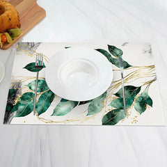 Lofaris Vintage Greenery Marble Table Set Of 4 Placemats