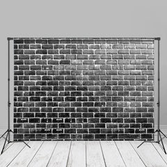 Lofaris Vintage Grunge Black White Brick Photo Background