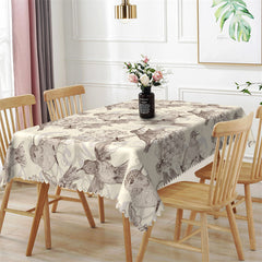 Lofaris Vintage Large Birds Floral Patterns Brown Tablecloth