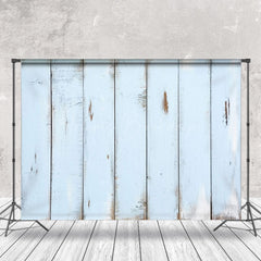 Lofaris Vintage Light Blue Vertical Stripe Wood Backdrop