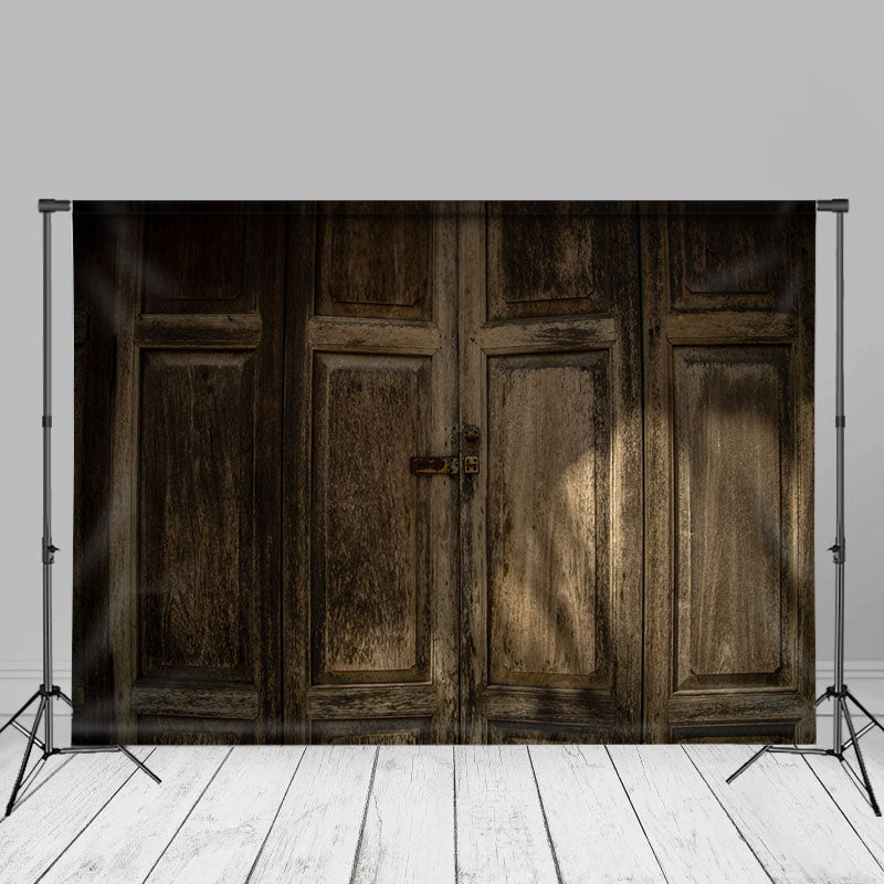 Lofaris Vintage Light Brown Wood Door Backdrop For Photo Booth