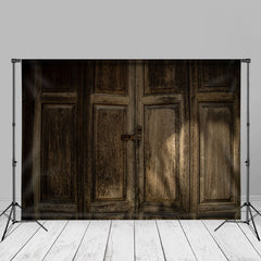 Lofaris Vintage Light Brown Wood Door Backdrop For Photo Booth