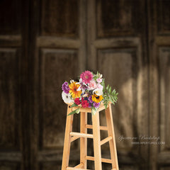 Lofaris Vintage Light Brown Wood Door Backdrop For Photo Booth