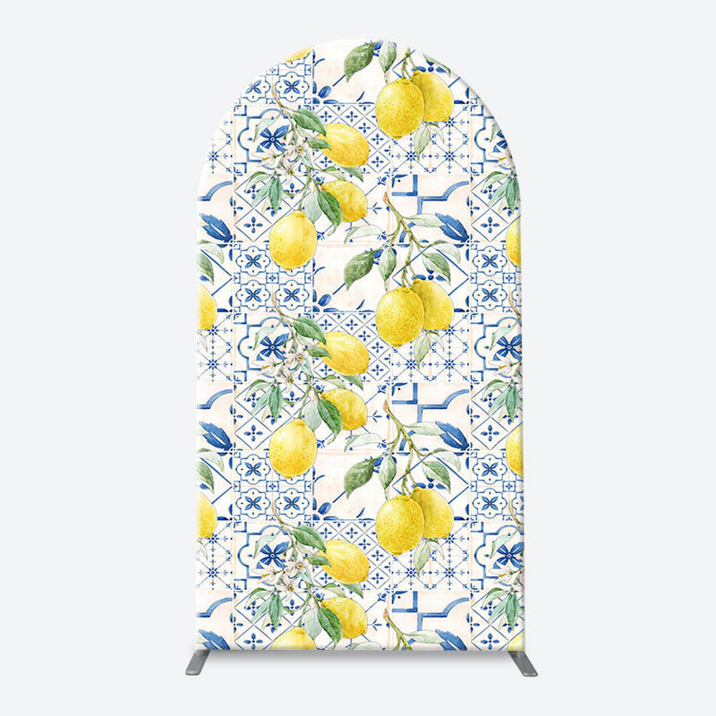 Lofaris Vintage Mediterranean Lemon Arch Birthday Backdrop