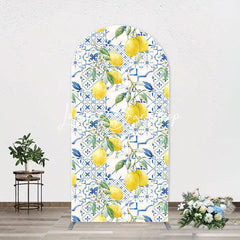 Lofaris Vintage Mediterranean Lemon Arch Birthday Backdrop