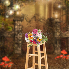 Lofaris Vintage Mossy Door Plant Autumn Photography Backdrop