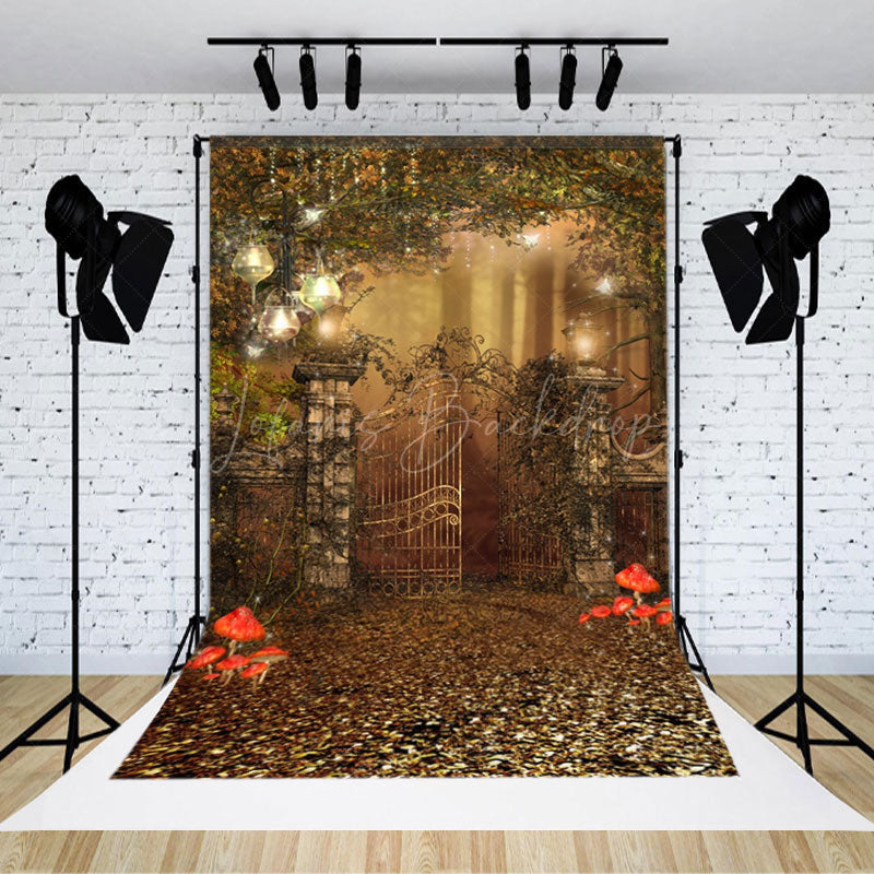 Lofaris Vintage Mossy Door Plant Autumn Photography Backdrop