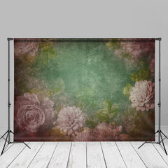 Lofaris Vintage Pink Floral Green Abstarct Fine Art Backdrop