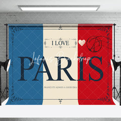 Lofaris Vintage Postcard French Flag I Love Paris Backdrop