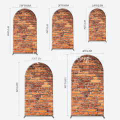 Lofaris Vintage Red Brick Wall Arch Backdrop For Birthday