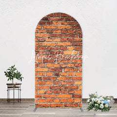 Lofaris Vintage Red Brick Wall Arch Backdrop For Birthday