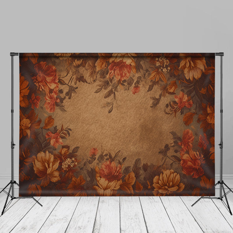 Lofaris Vintage Red Floral Fine Art Portrait Photo Backdrop