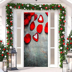 Lofaris Vintage Red Heart Gem Rose Valentines Day Door Cover