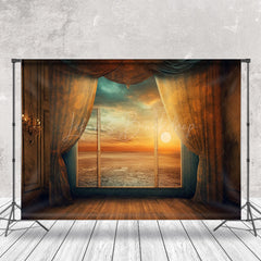 Lofaris Vintage Room Window Sunset Scenery Photo Backdrop