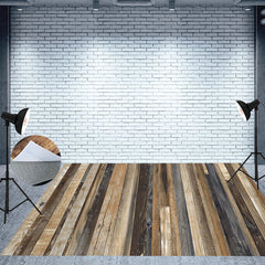 Lofaris Vintage Rustic Style Stained Wood Floor Backdrop