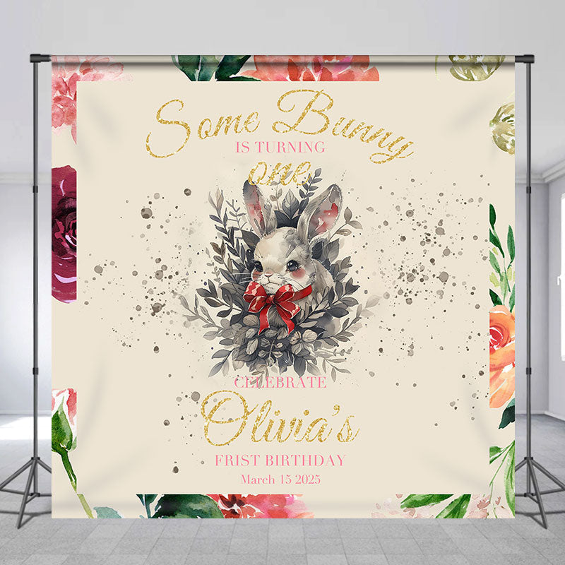 Lofaris Vintage Some Bunny Custom Kids Birthday Backdrop