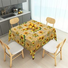 Lofaris Vintage Sunflowers Pattern Repeat Square Tablecloth