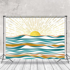 Lofaris Vintage Sunset Sea Abstract Boho Photoshoot Backdrop