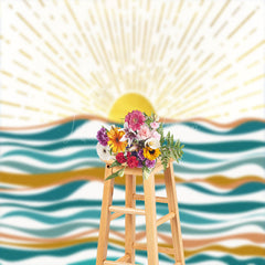 Lofaris Vintage Sunset Sea Abstract Boho Photoshoot Backdrop