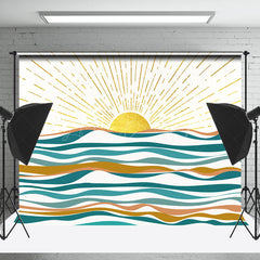 Lofaris Vintage Sunset Sea Abstract Boho Photoshoot Backdrop