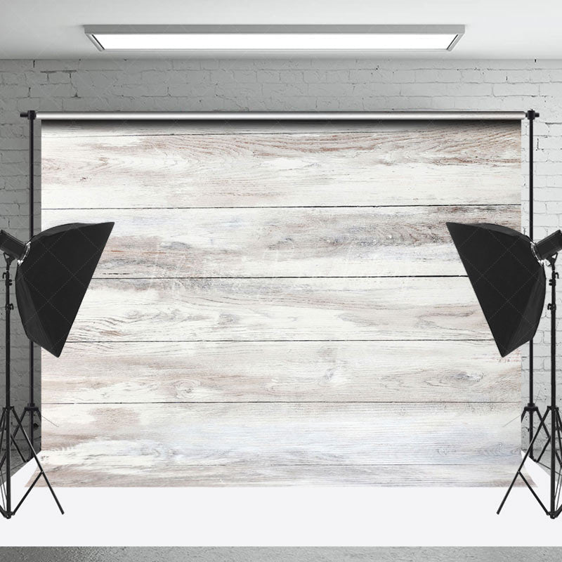 Lofaris Vintage White Grey Wood Grain Photo Booth Backdrop